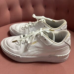 Puma Classic White Sneakers with Gold Details